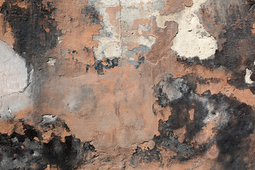 Dirty plaster damaged wall as a background