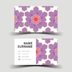 Purple business card design on the gray background. With inspiration from the abstract. Vector illustration EPS10. 