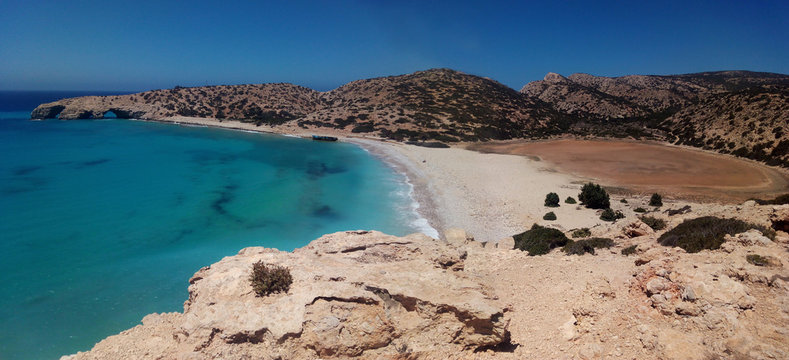 Landscape in Tripiti Beach. Gavdos Island. Greece