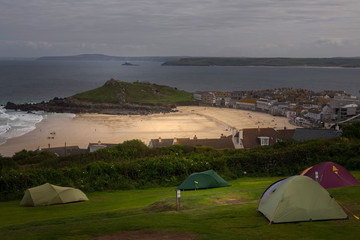 camping about St Ives in Cornwall