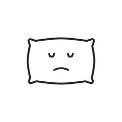 Sad pillow border icon on white background. Emotions