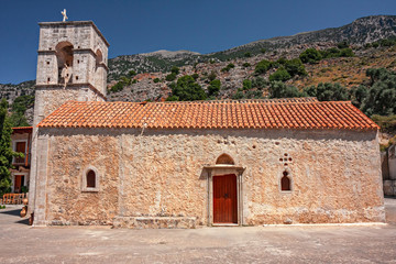 Religious site of the Orthodox Vrontisi monastery on Crete in Greece.