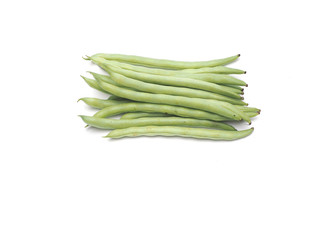 Common Bean,Snap bean isolate on white background.