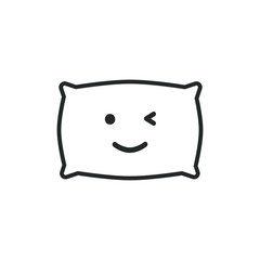 Smile pillow border icon on white background. Emotions. Happy Pillow