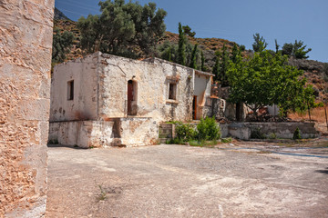 Fototapeta na wymiar Religious site of the Orthodox Vrontisi monastery on Crete in Greece.