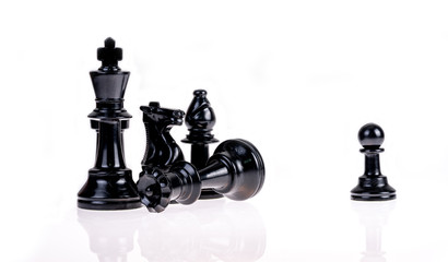 Chess pieces isolated on white background