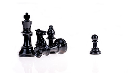 Chess pieces isolated on white background