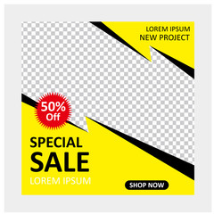 Social media post square banner template for digital marketing and promotion product.