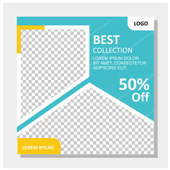 Social media post square banner template for digital marketing and promotion product.