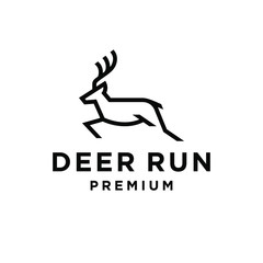 deer logo moose elk logo outline lineart vector icon