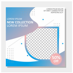 Social media post square banner template for digital marketing and promotion product.