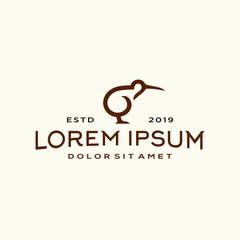 Kiwi bird logo elegant luxury vintage hipster label illustration vector