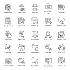  Pack Of Files Line Icons 