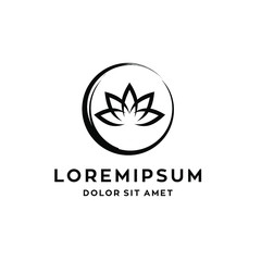 lotus logo flower vector symbol illustration design suitable for spa hotel or nature wellness business