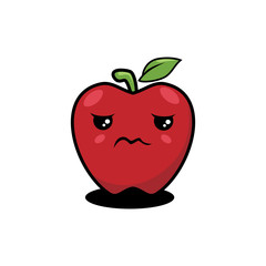Illustration graphic vector of Cute Fruit - Apple, funny expression, kawaii style, fruit character, red apple vector.