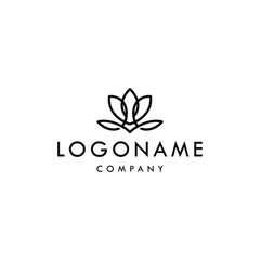 lotus logo flower vector symbol illustration design suitable for spa hotel or nature wellness business