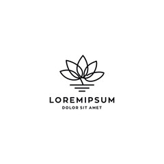 lotus logo flower vector symbol illustration design suitable for spa hotel or nature wellness business