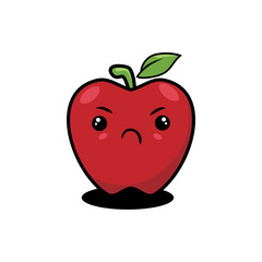 Illustration graphic vector of Cute Fruit - Apple, funny expression, kawaii style, fruit character, red apple vector.