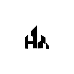 H Construction and Building Artline Logo Template