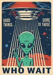 Vintage colorful space poster © DGIM studio