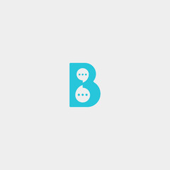 Letter B Chat Logo Design Template Vector
