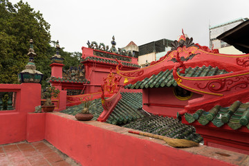 red roof of Jade Emperor Pagoda or Phuoc Hai Tu Temple in Ho Chi Minh, Vietnam.