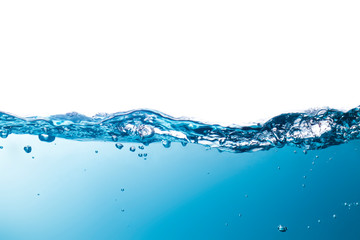 Beautiful water waves Splashed water wave in clean blue water