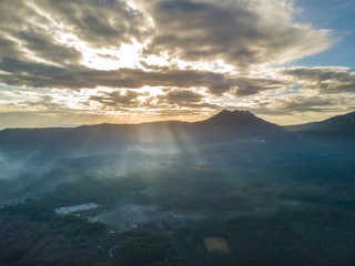 Fototapeta na wymiar aerial view of mountain with beautiful scenery.