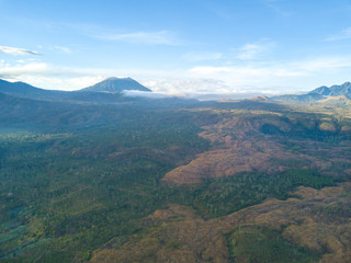Fototapeta premium aerial view of mountain with beautiful scenery.