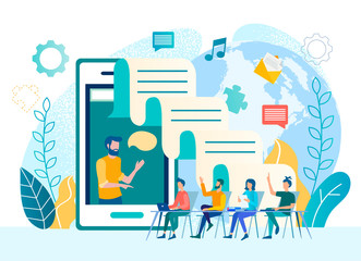 Fototapeta premium vector illustration coaching, training, communication