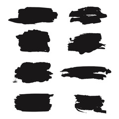 Black brush strokes. Vector collection.
