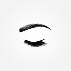 Eye brow and eye lashes logo symbol vector illustration icon design