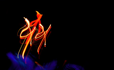 Abstract black header with light strokes
