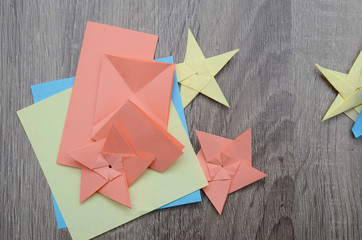 Colorful origami stars