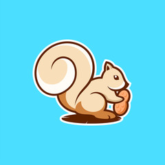 squirrel eat peanut illustration