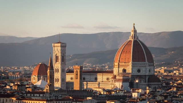 lovely sunset time-lapse of the Cathedral in Florence