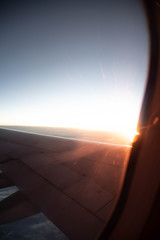 sunset on the plane