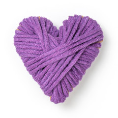 Ein Herz aus Wolle, lila