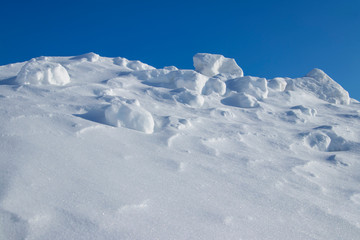 Snowdrift. Snow drift. Applied wind a large pile of snow during blizzards and snow fal