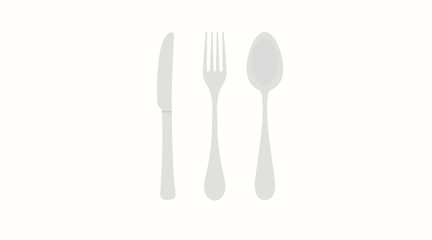 Vector Isolated Illustration of a Fork, a Spoon and a Knife
