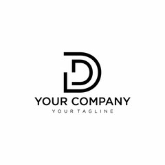 Clean and modern logo design of letter D with white background - EPS10 - Vector. - obrazy, fototapety, plakaty