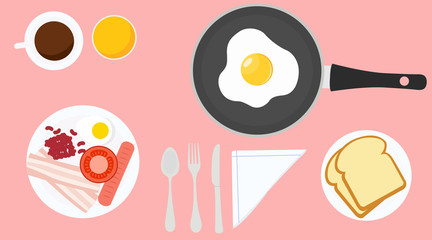 Vector Illustration of a Breakfast