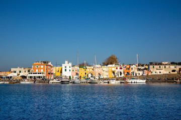 Procida (Italy) - Chiaiolella bay with its colored houses is a tourists attraction