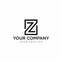 Geometric logo design of letter Z with white background - EPS10 - vector.