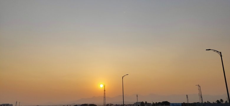 sunset over the lake