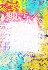 Unique abstract pastel dry painting with line rythm and texture and white spot in the middle.