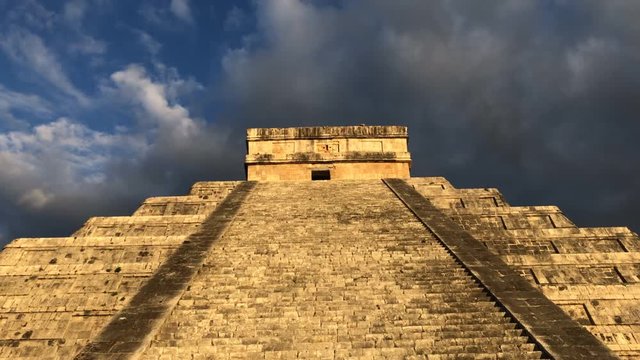 Mexico: Mayan Pyramid Kukulcan Temple in Silhouette, Chichen Itza