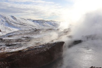 Gorące źródła, Islandia - obrazy, fototapety, plakaty
