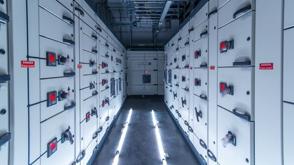 room with rows of server hardware in data center timelapse