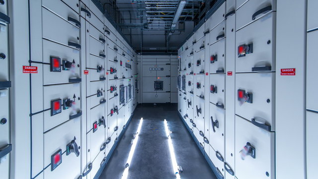 room with rows of server hardware in data center timelapse